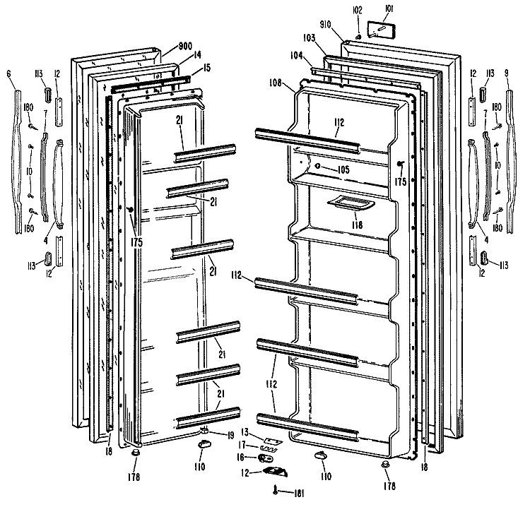 Section Diagram and Parts List for CSX20LKB  Hotpoint Refrigerator