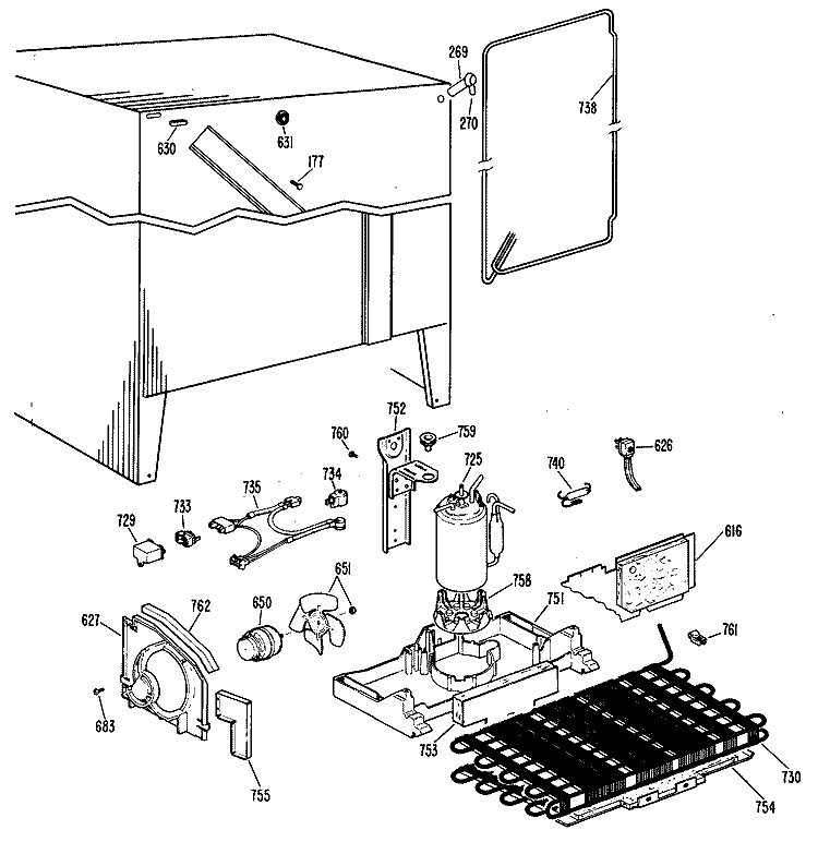 Section Diagram and Parts List for CSX20LKB  Hotpoint Refrigerator