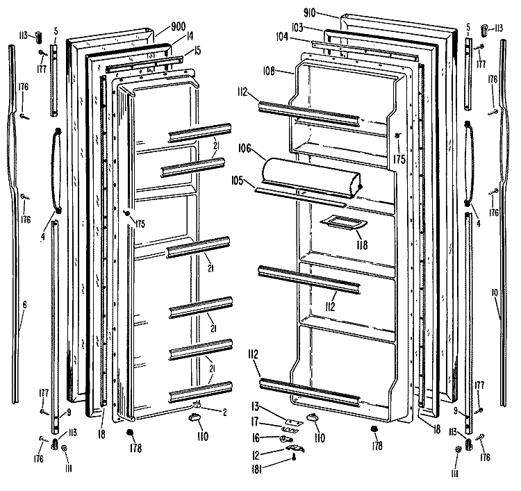 Section Diagram and Parts List for CSX20EKB  Hotpoint Refrigerator