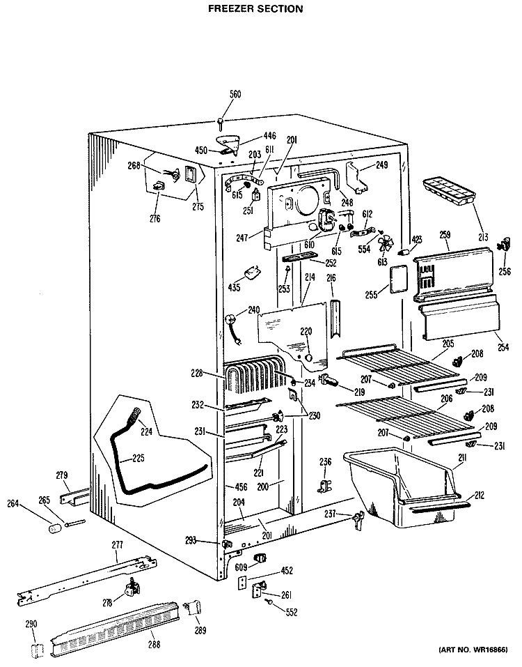 FREEZER SECTION Diagram and Parts List for CSX20EKB  Hotpoint Refrigerator