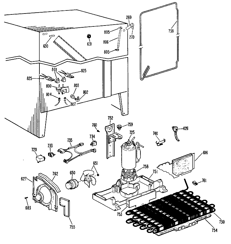 Section Diagram and Parts List for CSX22DKB  Hotpoint Refrigerator