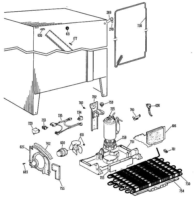 Section Diagram and Parts List for CSX22GKB  Hotpoint Refrigerator