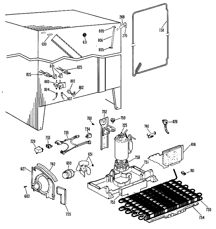 Section Diagram and Parts List for CSX24XKB  Hotpoint Refrigerator