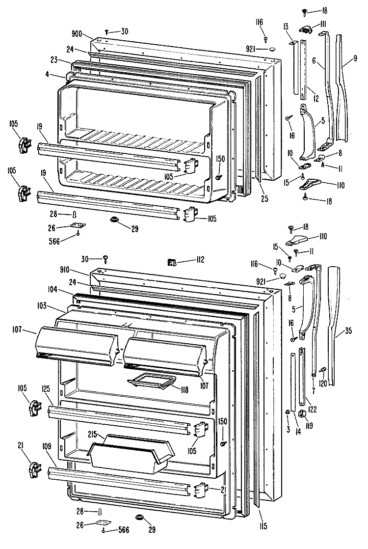 Section Diagram and Parts List for CTX18AKBR  Hotpoint Refrigerator