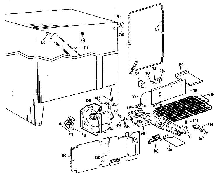 Section Diagram and Parts List for CSX20LKE  Hotpoint Refrigerator