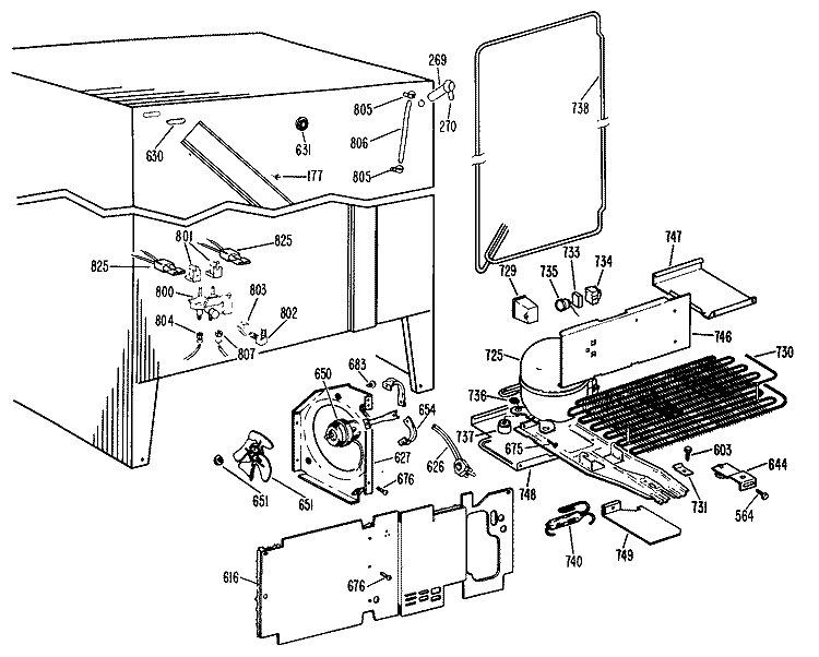 Section Diagram and Parts List for CSX22DKC  Hotpoint Refrigerator