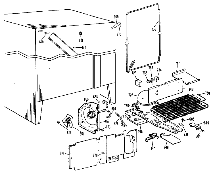 Section Diagram and Parts List for CSX22GKC  Hotpoint Refrigerator