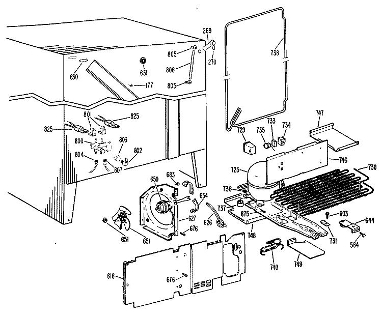 Section Diagram and Parts List for CSX24XKC  Hotpoint Refrigerator