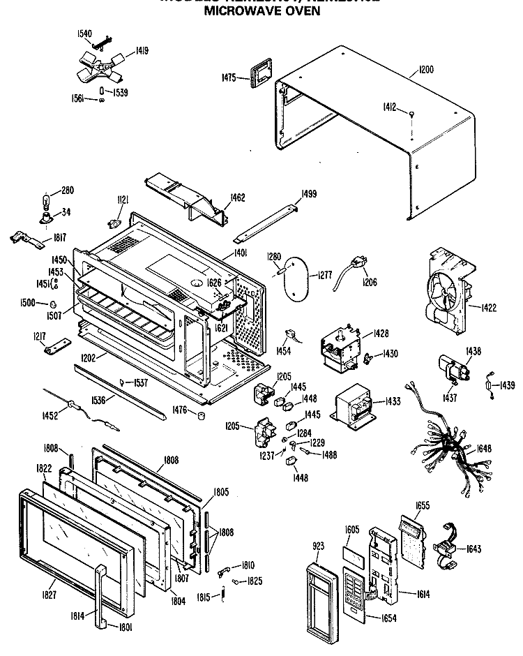 MICROWAVE OVEN Diagram and Parts List for REM29H02  Hotpoint Microwave