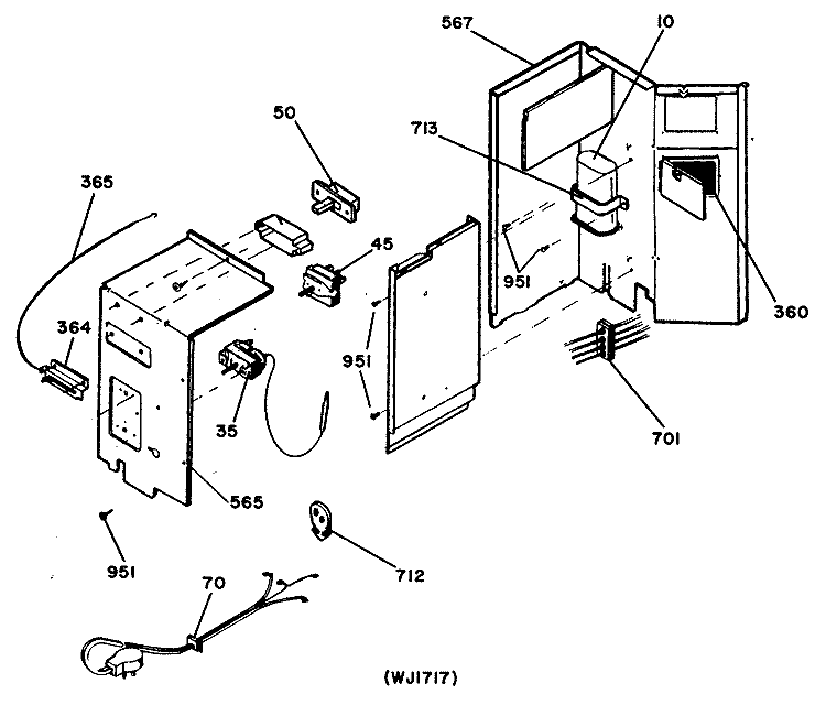 Section Diagram and Parts List for KED12AAV1  Hotpoint Air Conditioner
