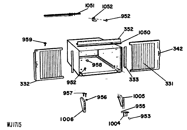 Section Diagram and Parts List for KES23DAR1  Hotpoint Air Conditioner