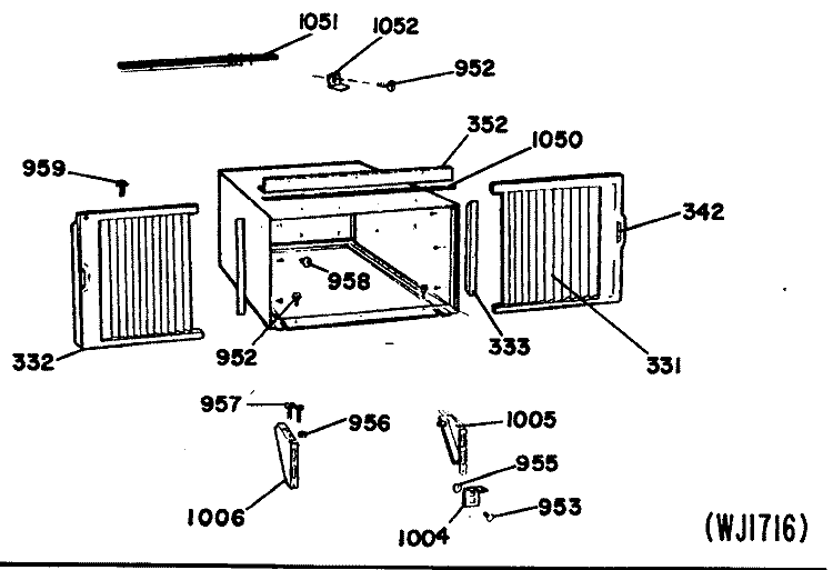 Section Diagram and Parts List for KES15DAV1  Hotpoint Air Conditioner