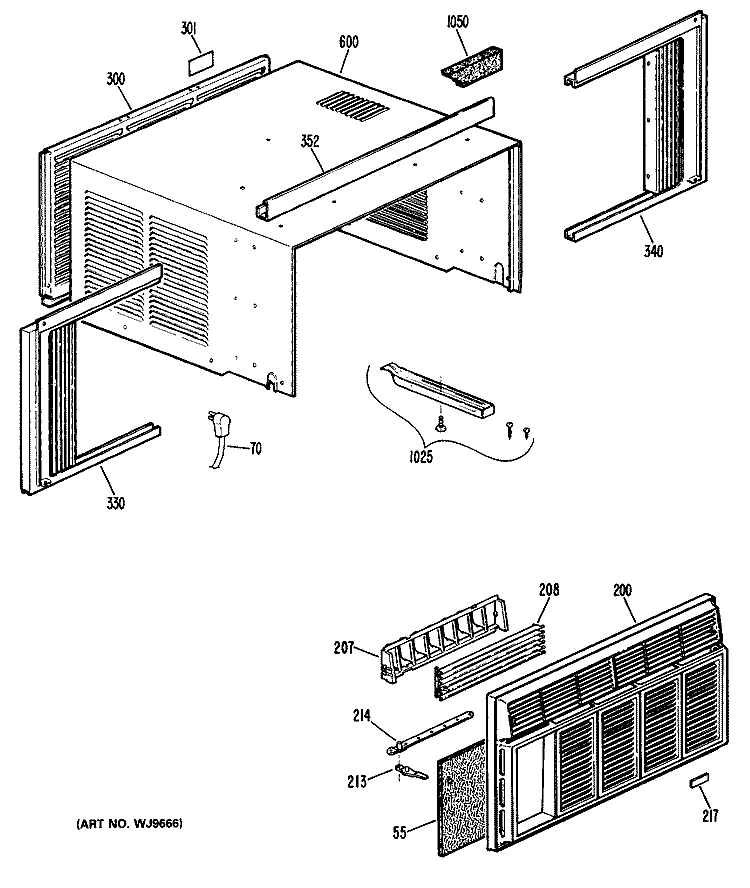 Section Diagram and Parts List for KVD08FAC1  Hotpoint Air Conditioner