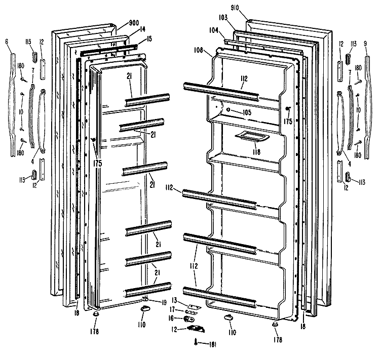 Section Diagram and Parts List for CSX20LLD  Hotpoint Refrigerator