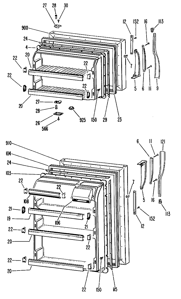 Section Diagram and Parts List for CTF14ALBR  Hotpoint Refrigerator