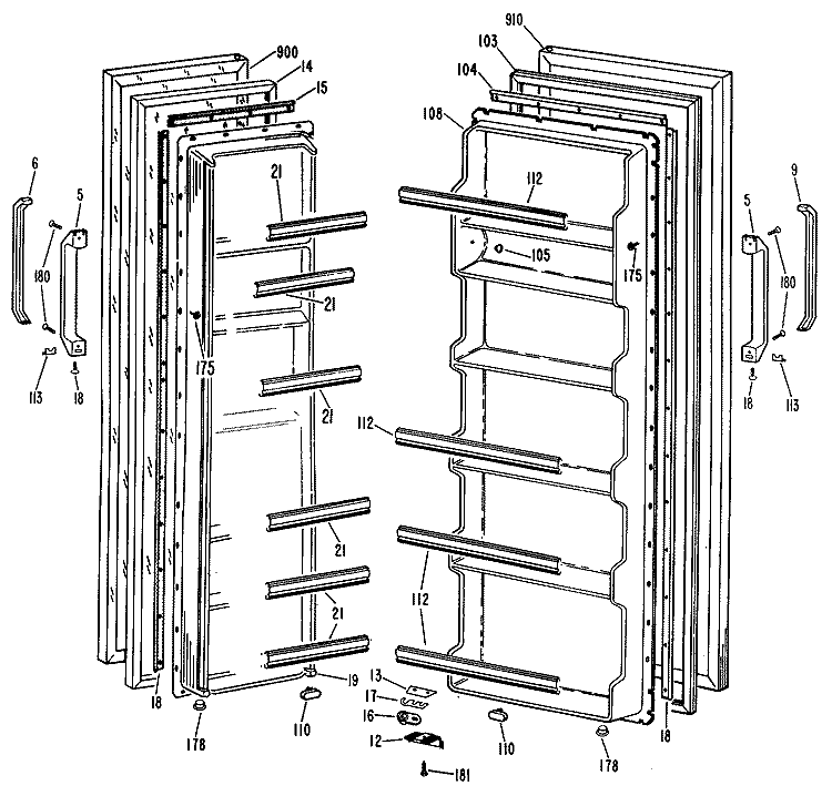 Section Diagram and Parts List for CSX20LLJ  Hotpoint Refrigerator