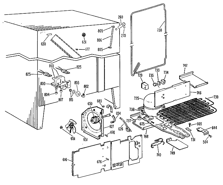 Section Diagram and Parts List for CSX22DLK  Hotpoint Refrigerator