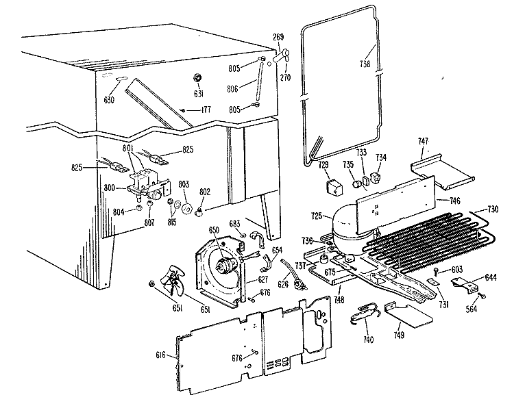 Section Diagram and Parts List for CSX27DLJ  Hotpoint Refrigerator