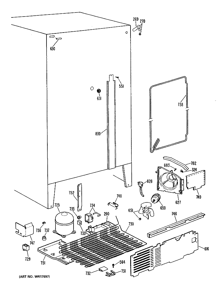 Section Diagram and Parts List for CSX20LLL  Hotpoint Refrigerator