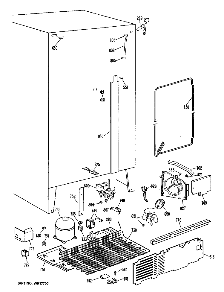 Section Diagram and Parts List for CSX27CLL  Hotpoint Refrigerator