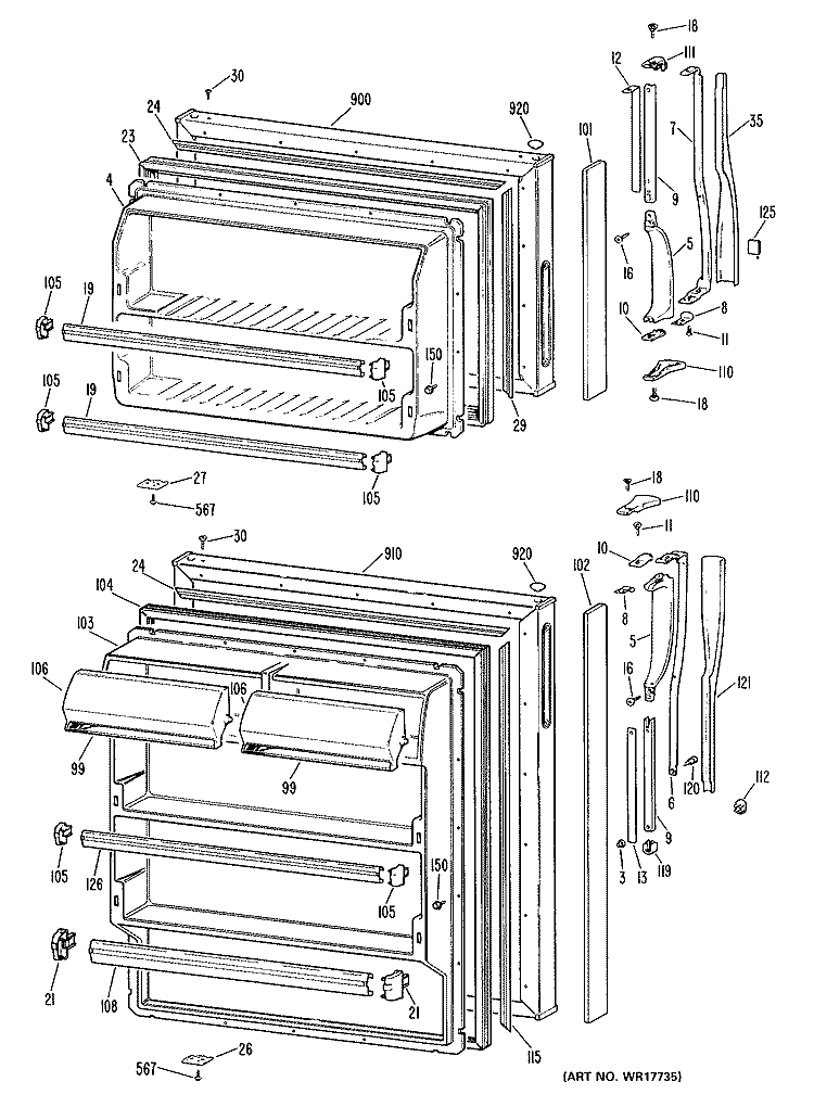 Section Diagram and Parts List for CTX14CMDLAD  Hotpoint Refrigerator