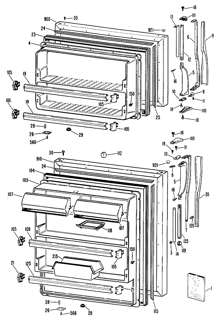 Section Diagram and Parts List for CTX18CLBRAD  Hotpoint Refrigerator