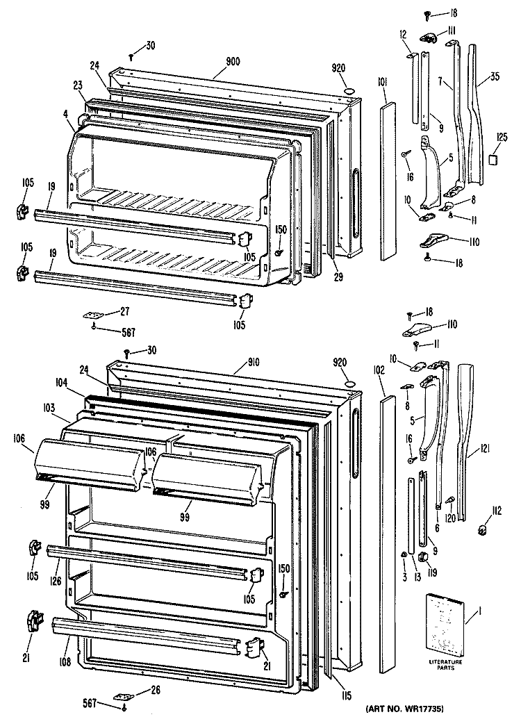 Section Diagram and Parts List for CTX14APDRAD  Hotpoint Refrigerator