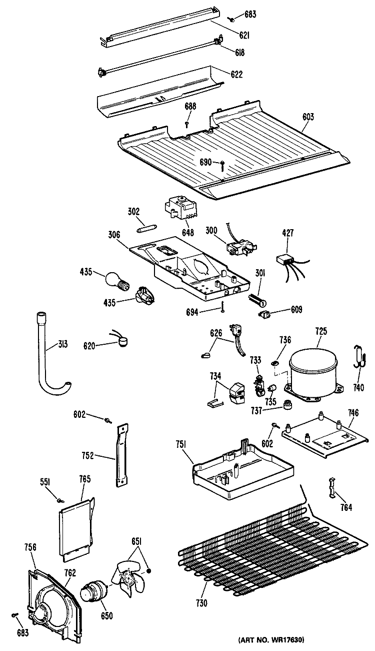 Section Diagram and Parts List for CTXY14EPCRHA  Hotpoint Refrigerator