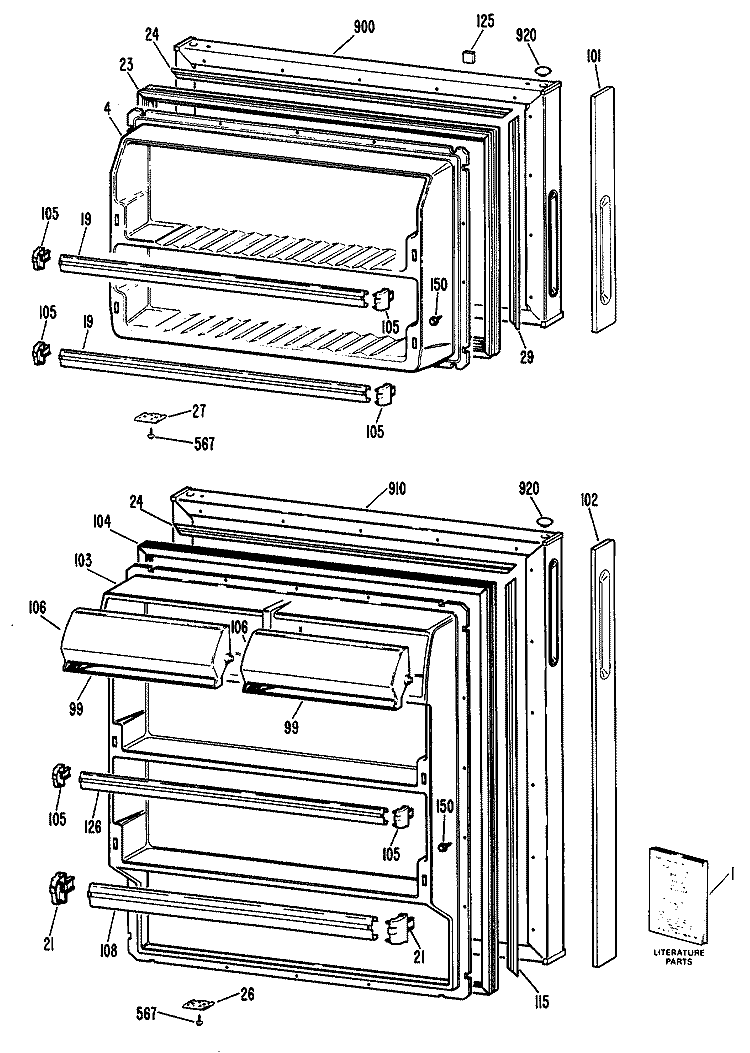 Section Diagram and Parts List for CTXY14EPDRAD  Hotpoint Refrigerator