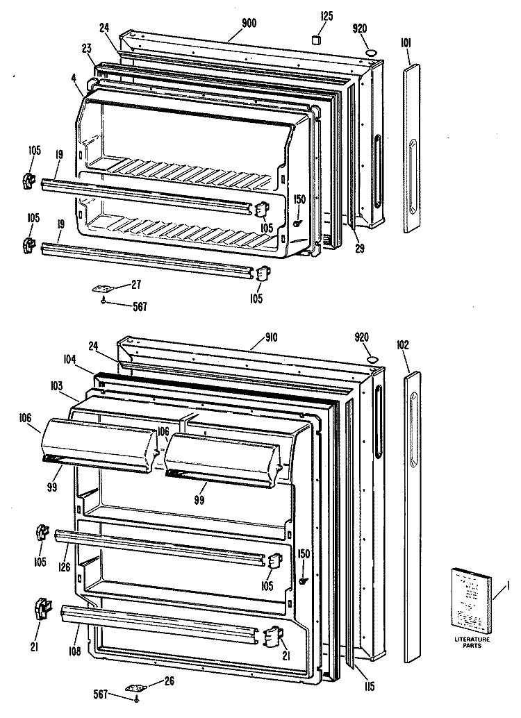 Section Diagram and Parts List for CTXY16CPDLAD  Hotpoint Refrigerator