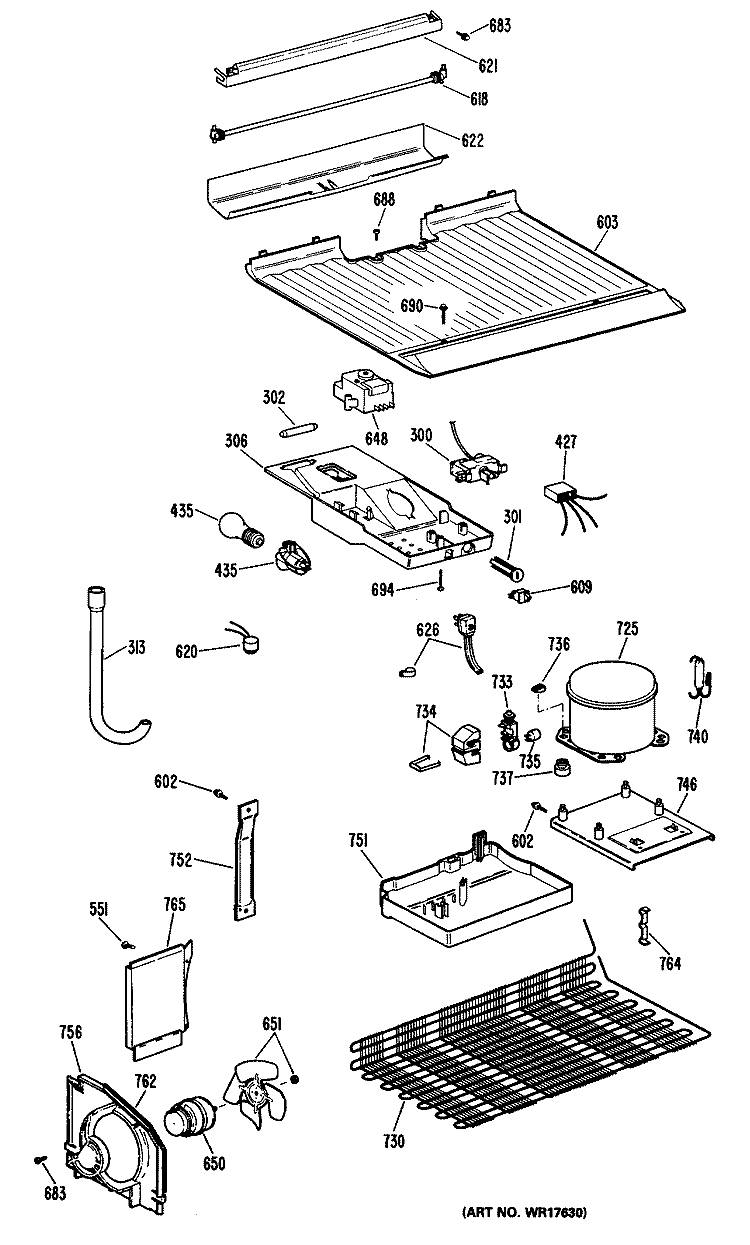 Section Diagram and Parts List for CTXY14EPERWH  Hotpoint Refrigerator