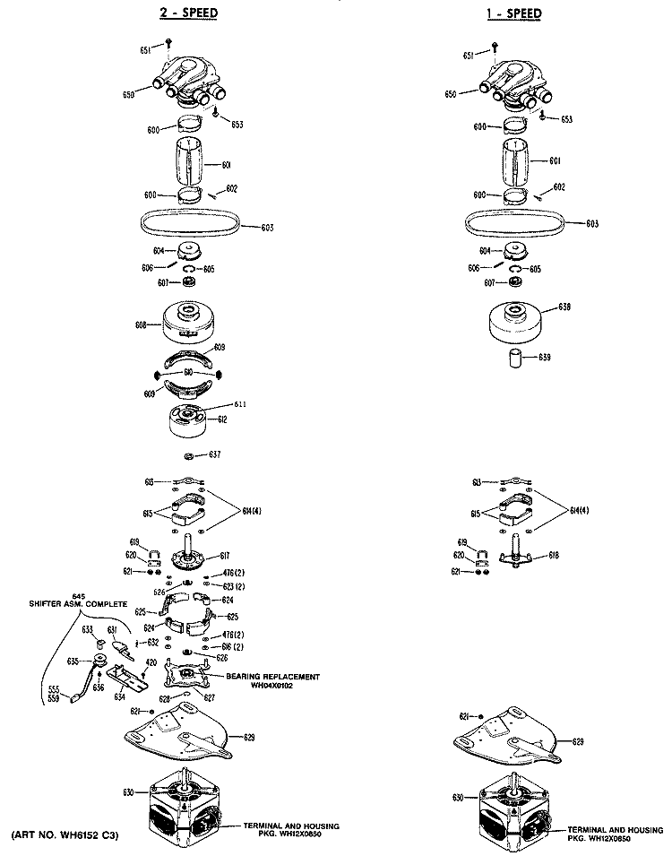 2 - SPEED Diagram and Parts List for WLW3500RBL  Hotpoint Washer