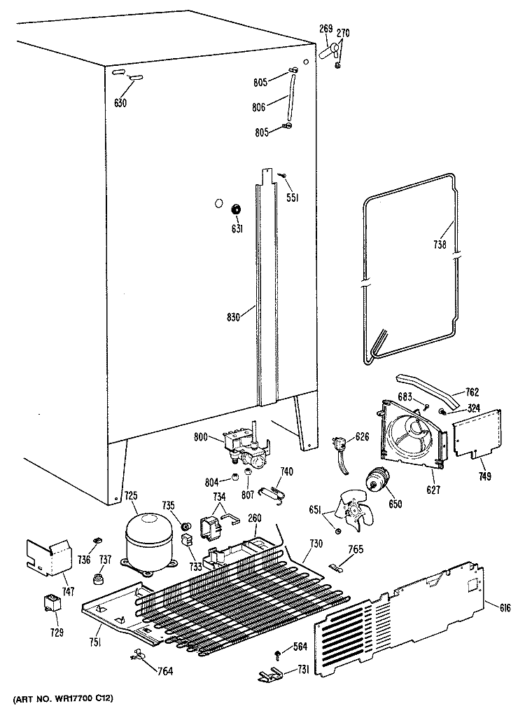 Section Diagram and Parts List for CSX22GRSAWH  Hotpoint Refrigerator