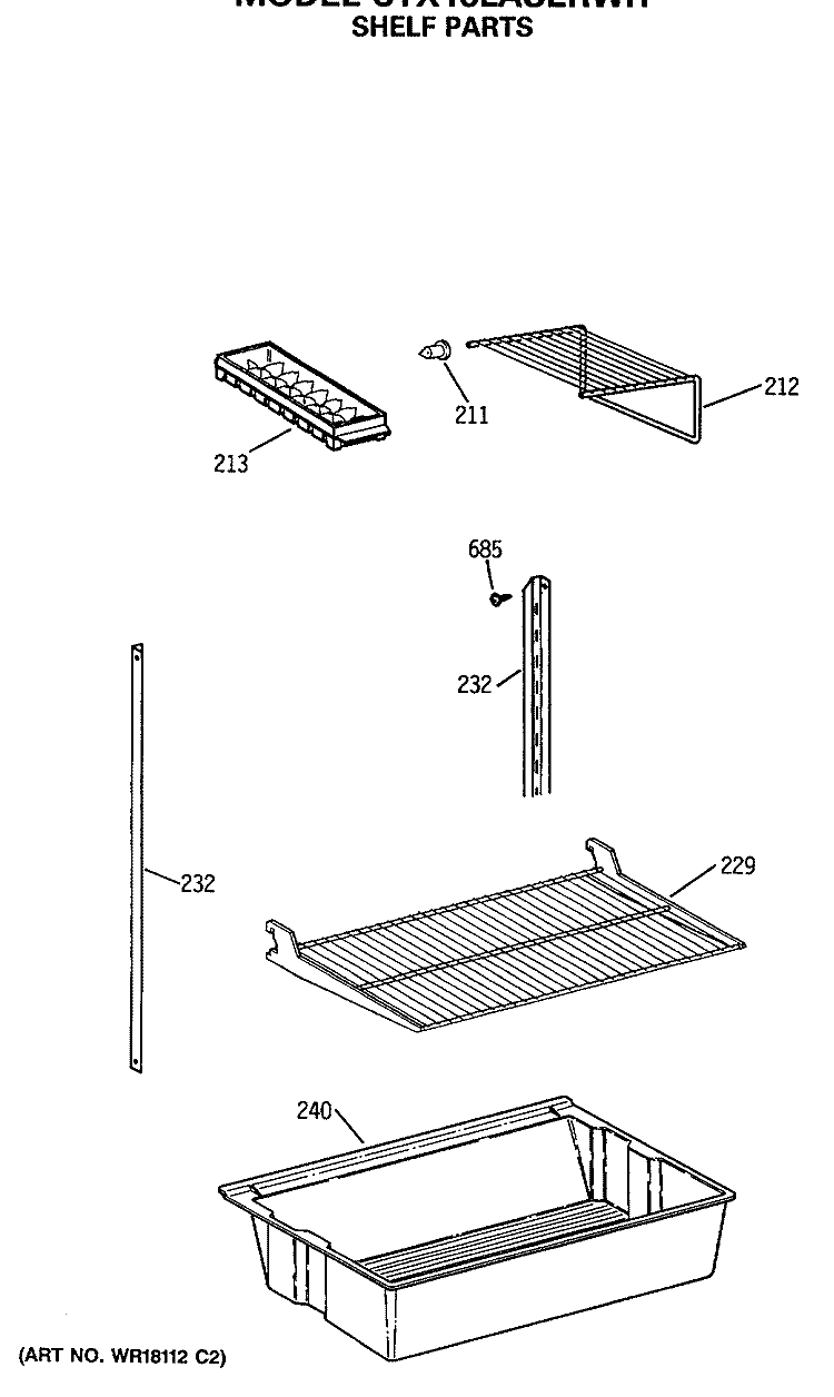 SHELF PARTS Diagram and Parts List for CTX18LASERWH  Hotpoint Refrigerator