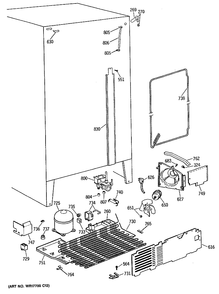 Section Diagram and Parts List for CSC22GRSBAD  Hotpoint Refrigerator