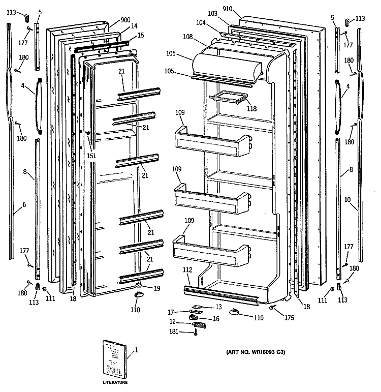 Section Diagram and Parts List for CSK22GATCAD  Hotpoint Refrigerator