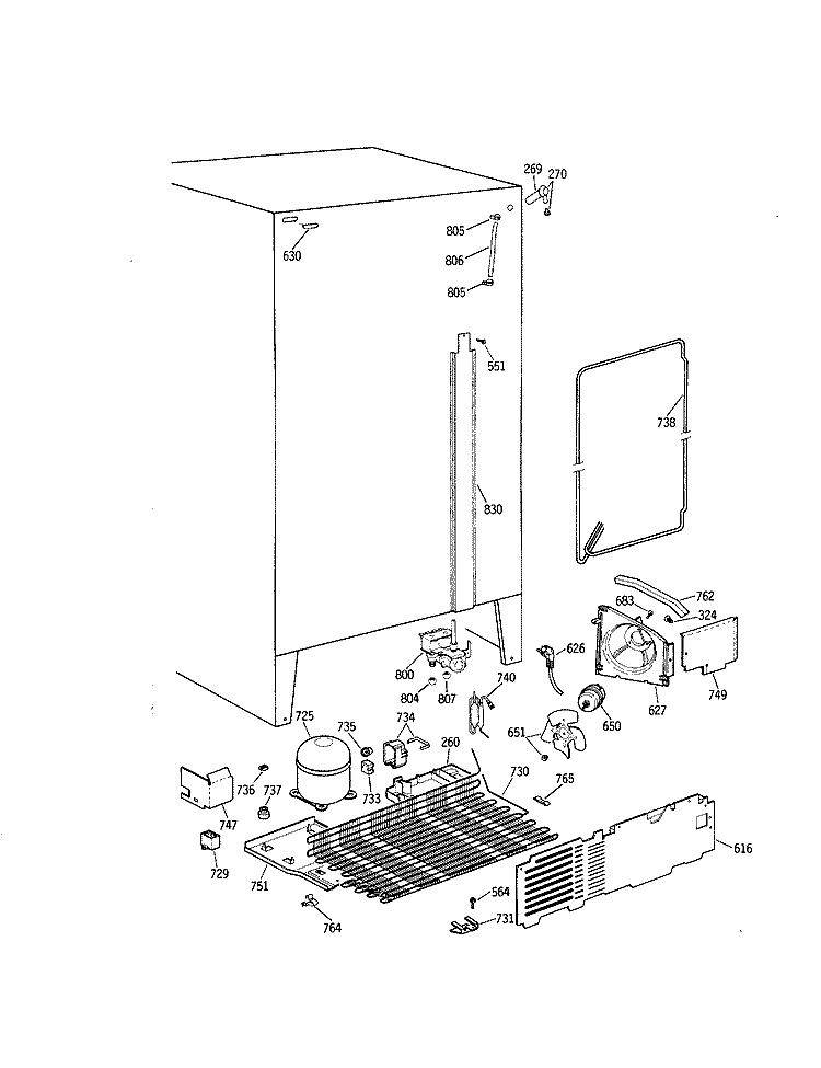 Section Diagram and Parts List for CSX20KWXAWH  Hotpoint Refrigerator