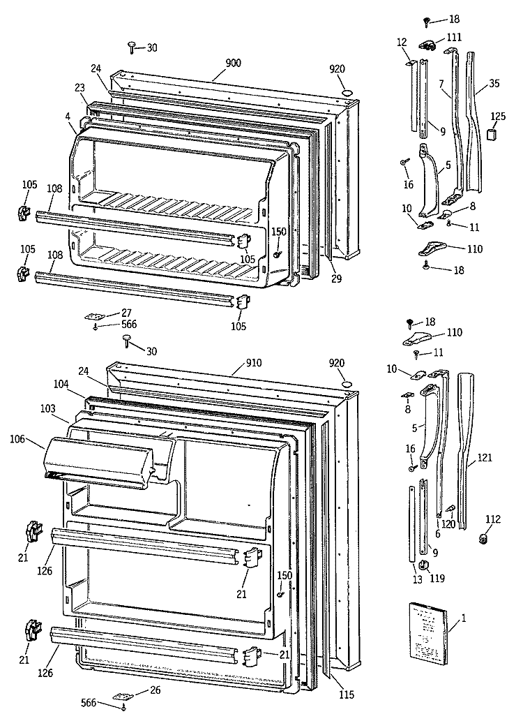 Section Diagram and Parts List for CTX14CITDRAD  Hotpoint Refrigerator