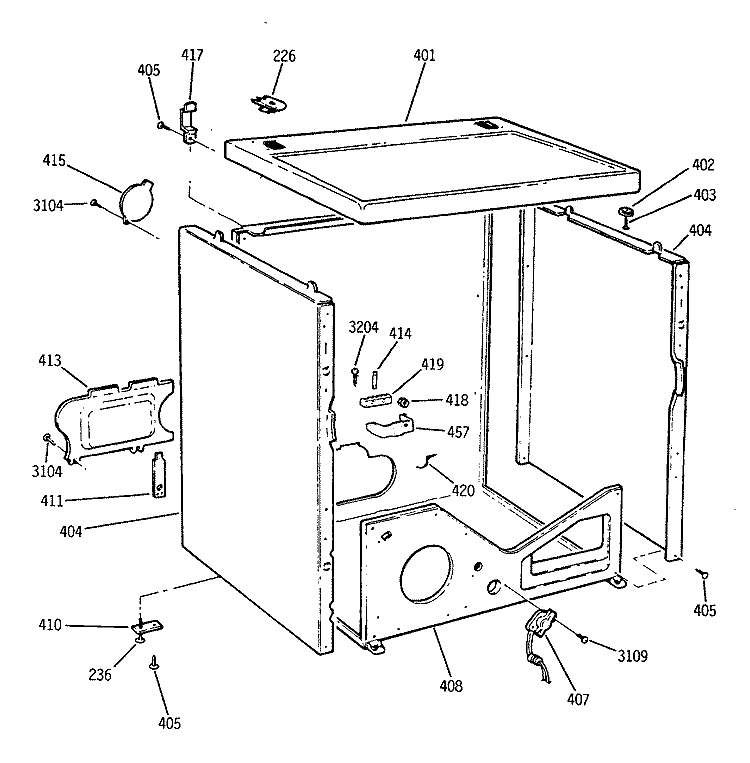 Section Diagram and Parts List for DLB3900SAM  Hotpoint Dryer