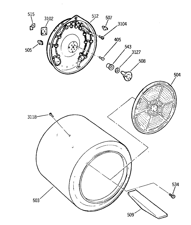 Section Diagram and Parts List for DLB3900SAM  Hotpoint Dryer
