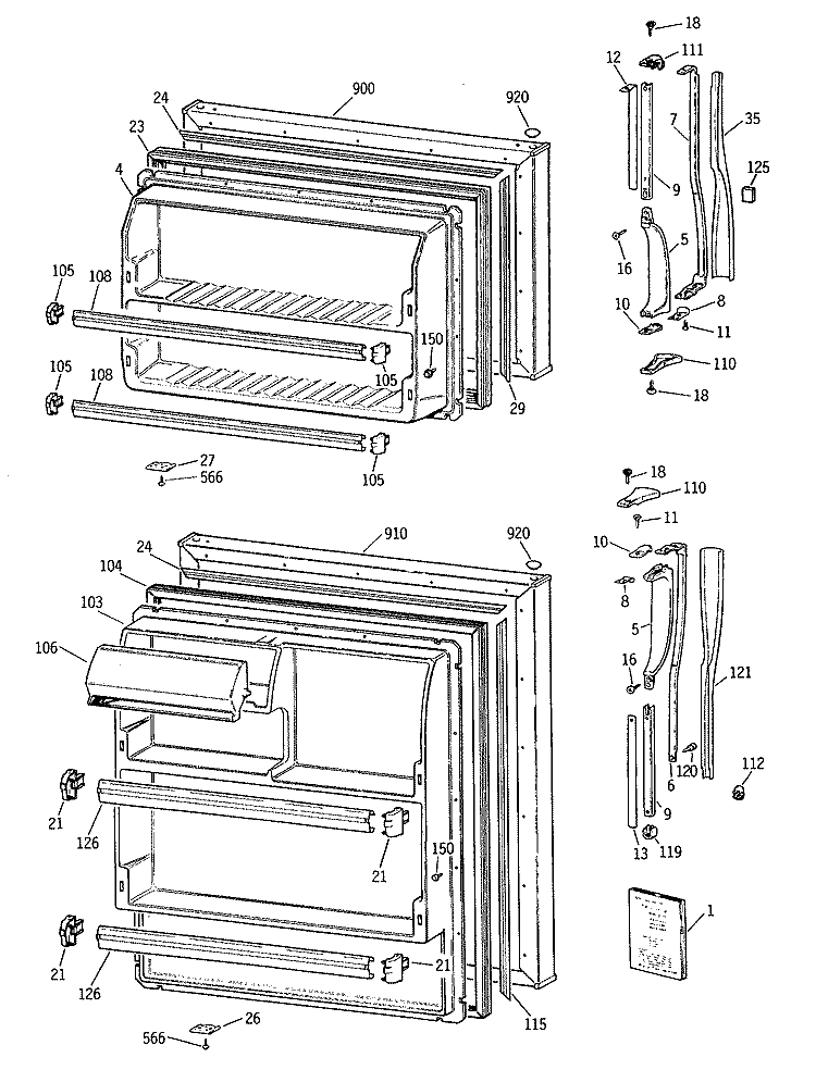 Section Diagram and Parts List for CTX16CAXDRAD  Hotpoint Refrigerator