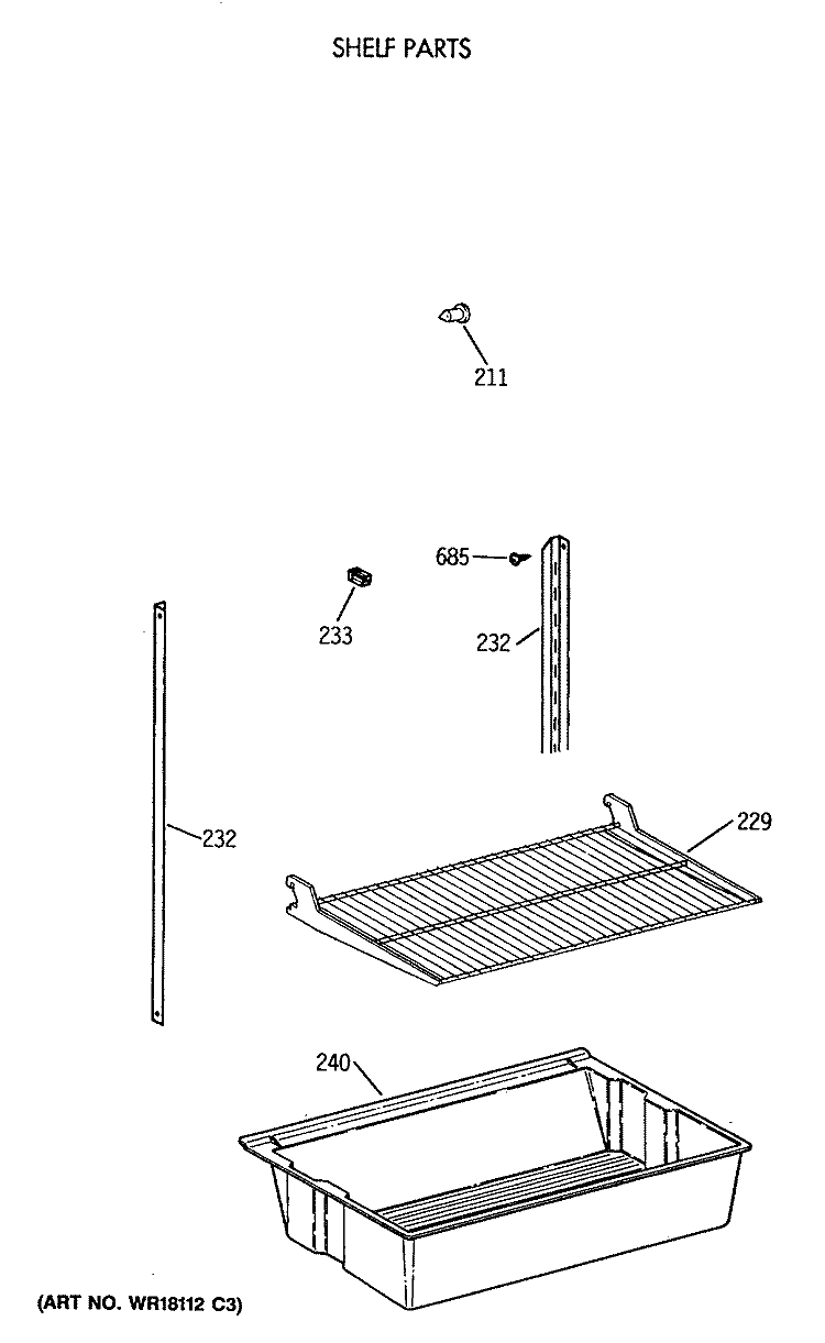 SHELF PARTS Diagram and Parts List for CTX21LATNRWH  Hotpoint Refrigerator