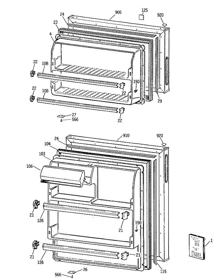 Section Diagram and Parts List for CTX18LYXGRWH  Hotpoint Refrigerator