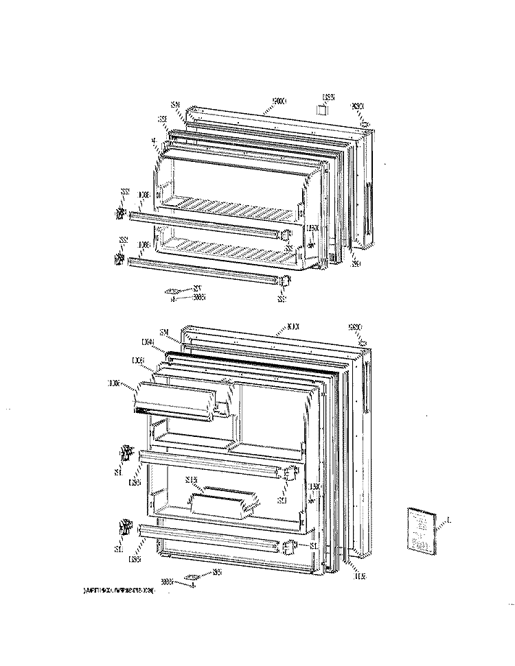 Section Diagram and Parts List for CTX16BYXKLWH  Hotpoint Refrigerator