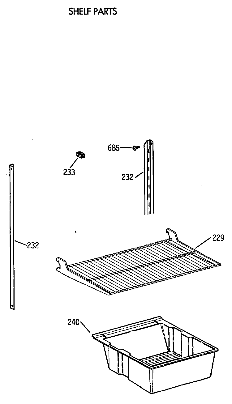 SHELF PARTS Diagram and Parts List for CTX21LAXBRWH  Hotpoint Refrigerator