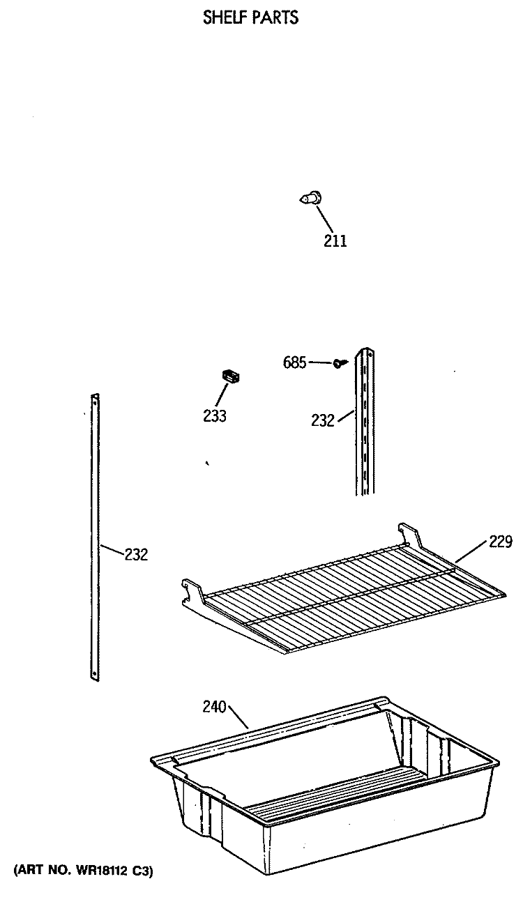 SHELF PARTS Diagram and Parts List for CTX18LAXBRWH  Hotpoint Refrigerator