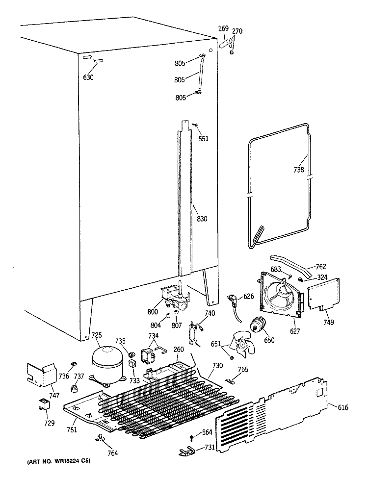 Section Diagram and Parts List for CSX22KWXAAD  Hotpoint Refrigerator