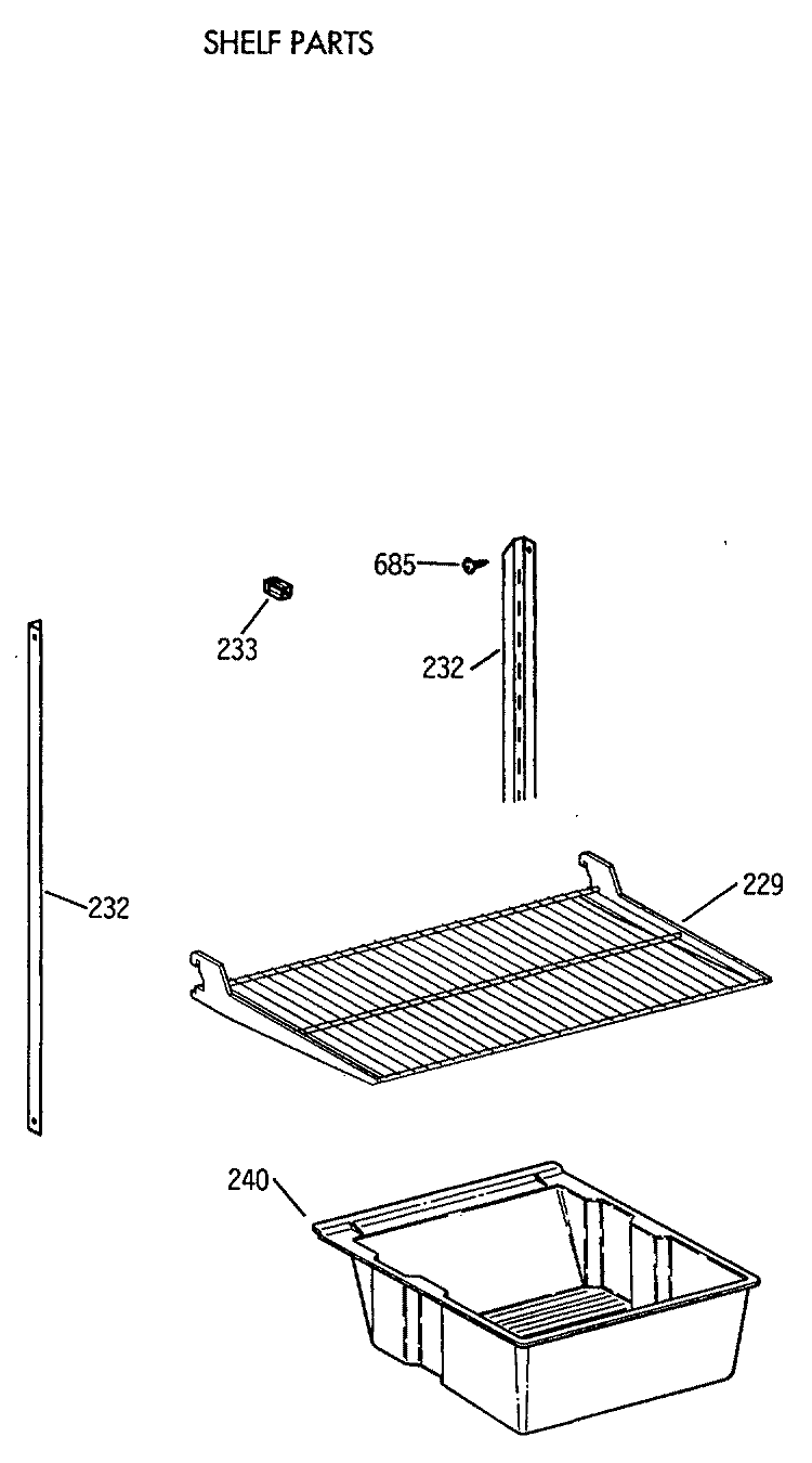 SHELF PARTS Diagram and Parts List for CTX21LAXDRWH  Hotpoint Refrigerator