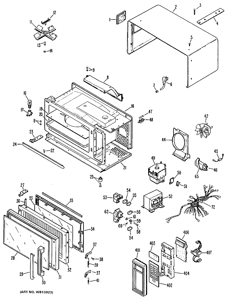 Section Diagram and Parts List for LEM045H03  General Electric Microwave