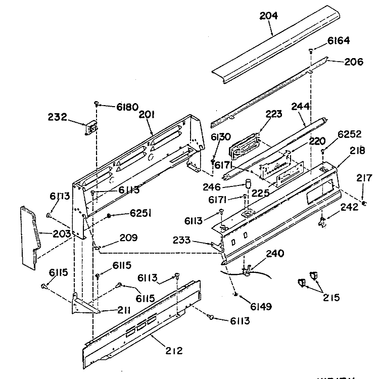 Section Diagram and Parts List for L2B350GEL0  General Electric Range